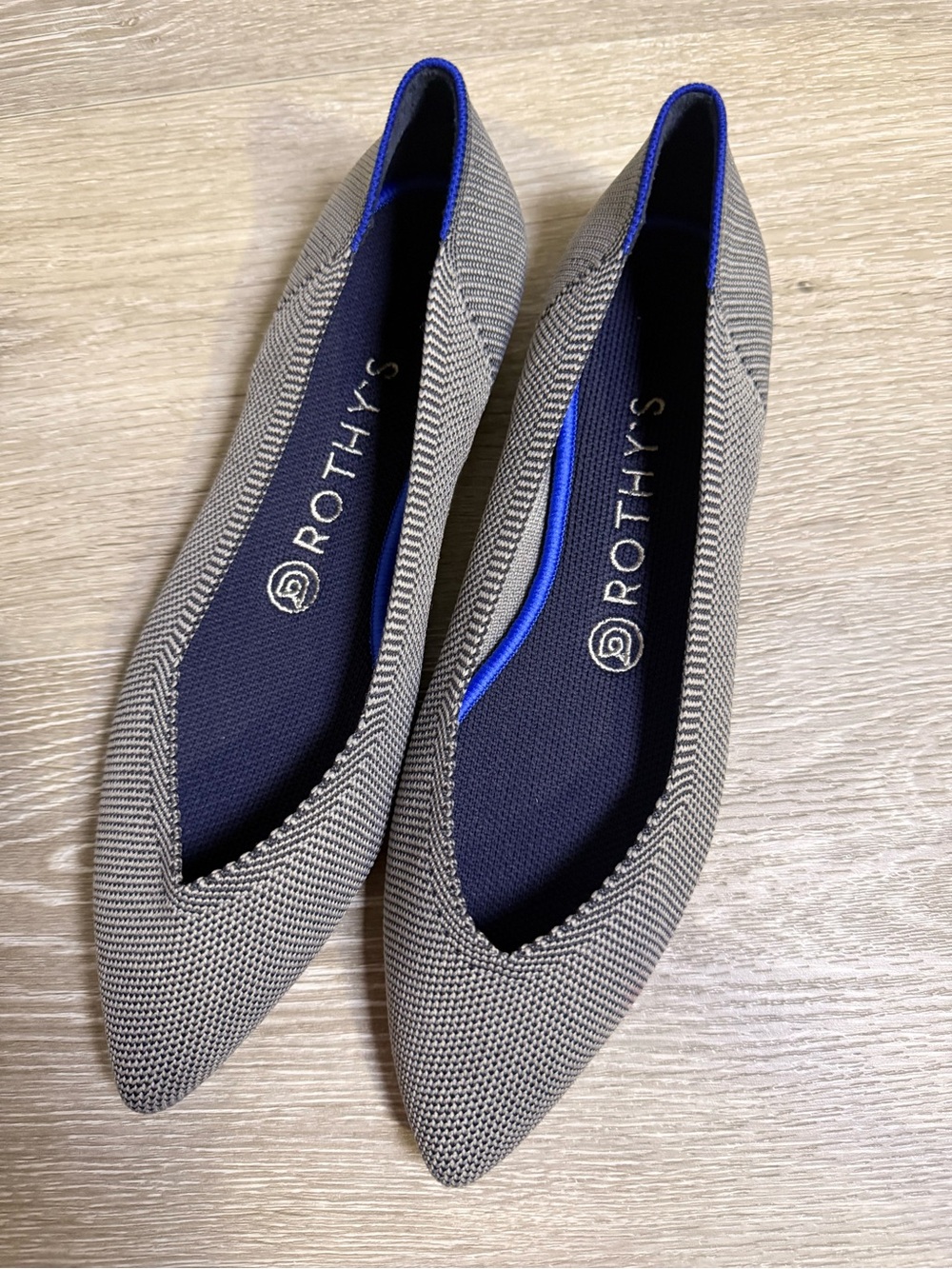 Rothy's The Point Grey Houndstooth Pointed Toe Flats Size w8